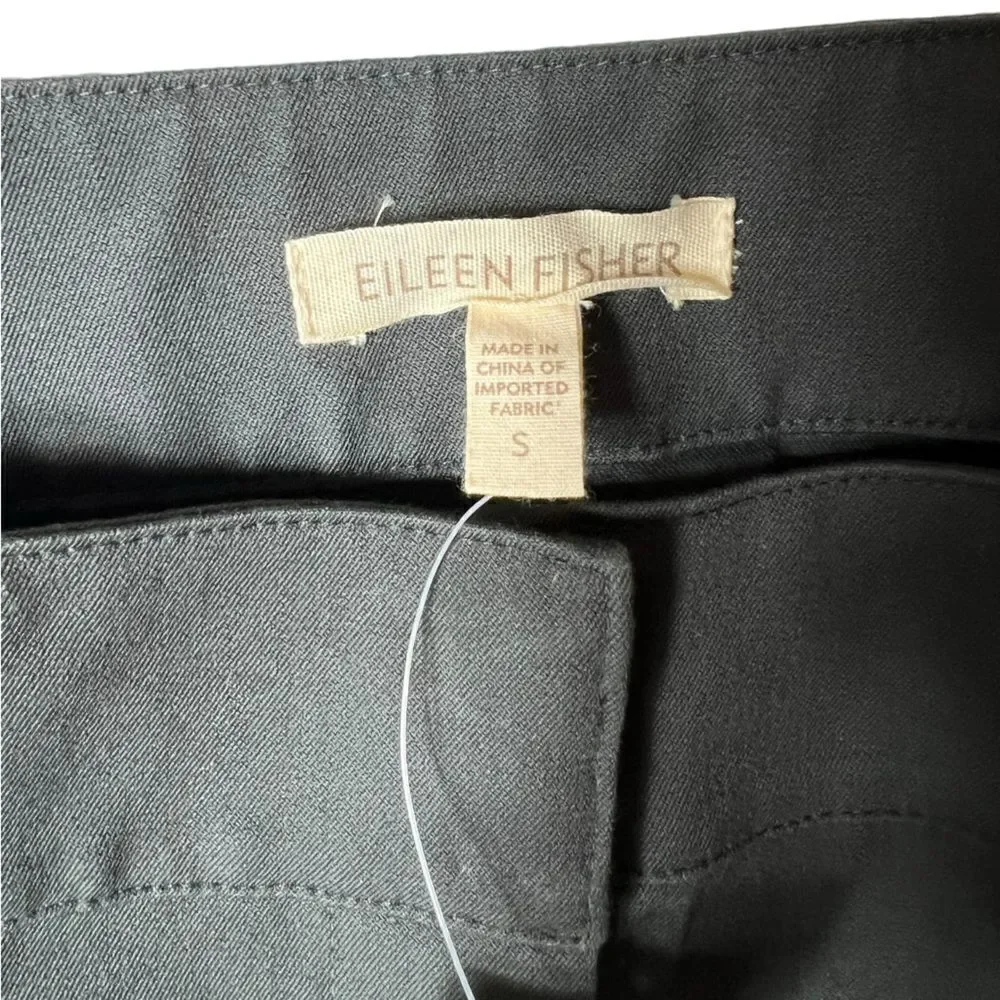 Eileen Fisher Slim Crop Cuffed Pants in Bark Size Small NWT